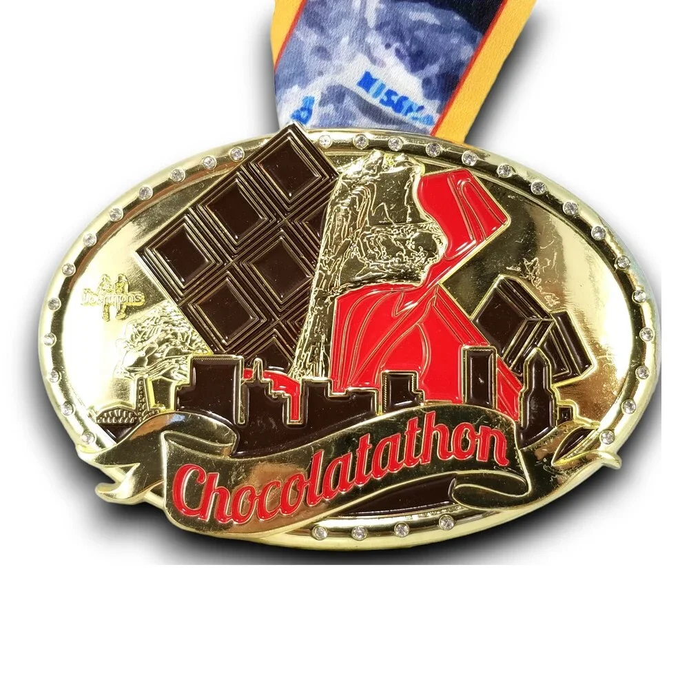 Chocolatathon Belt Buckle Portland Oregon Race Skyline Chocolate Lover‎ Gift